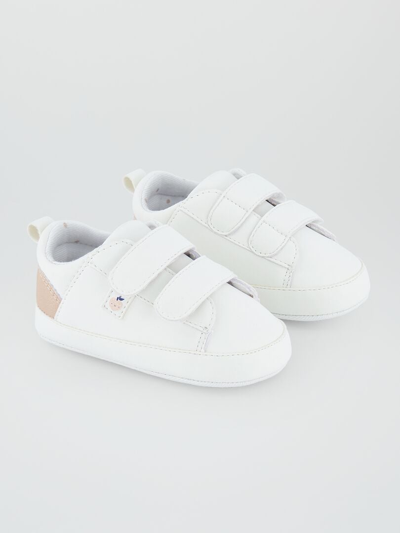 Trendy sneakers met klittenband WIT - Kiabi