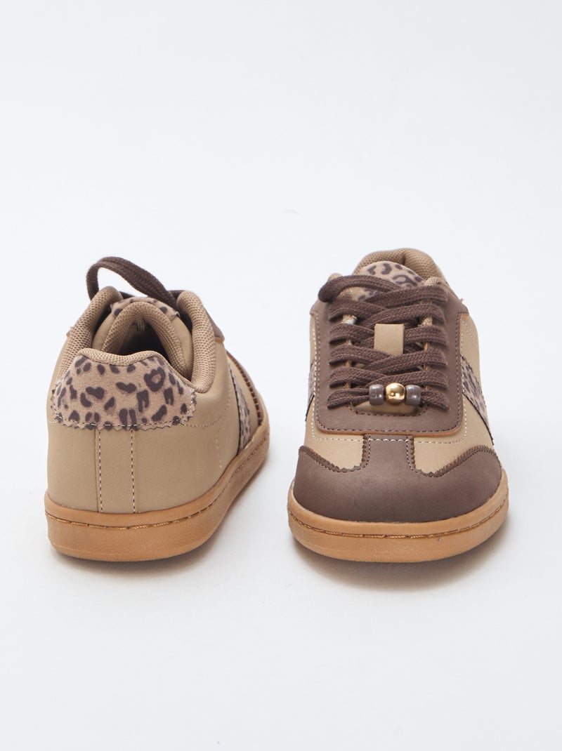 Trendy sneakers met luipaardprint Bruin - Kiabi