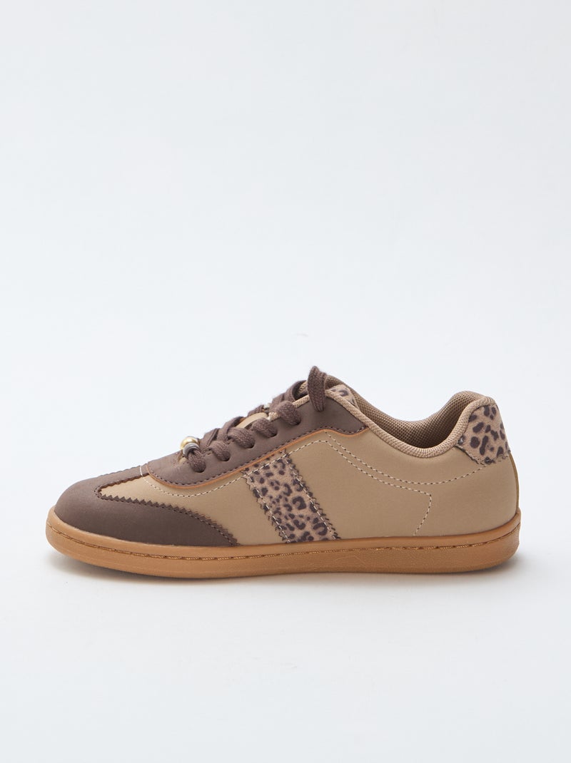 Trendy sneakers met luipaardprint Bruin - Kiabi