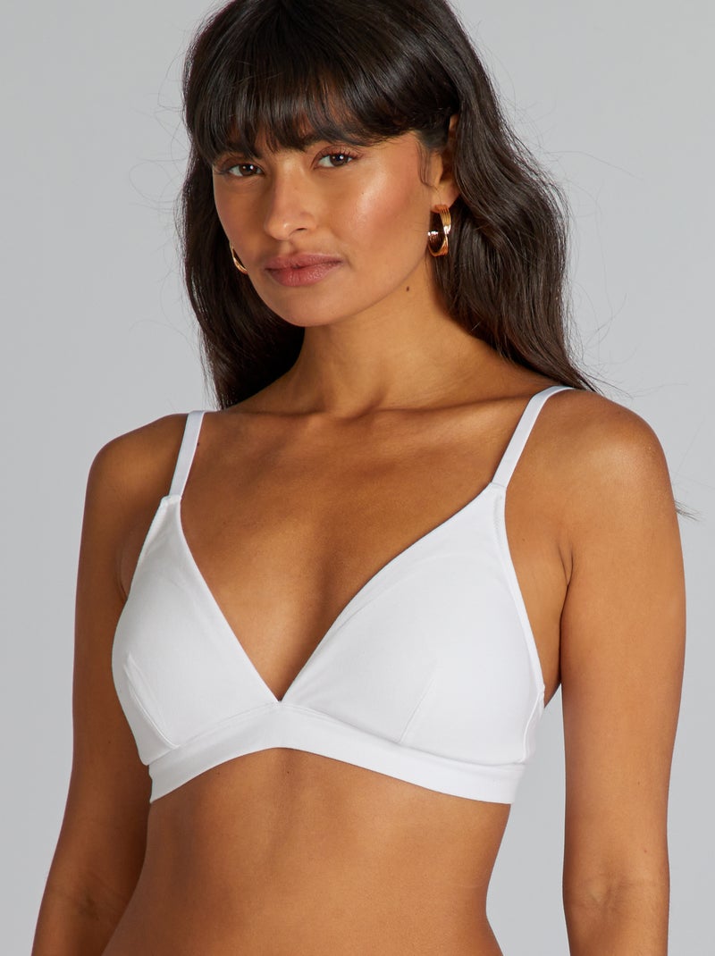 Triangelbeha met uitneembare vullingen wit - Kiabi