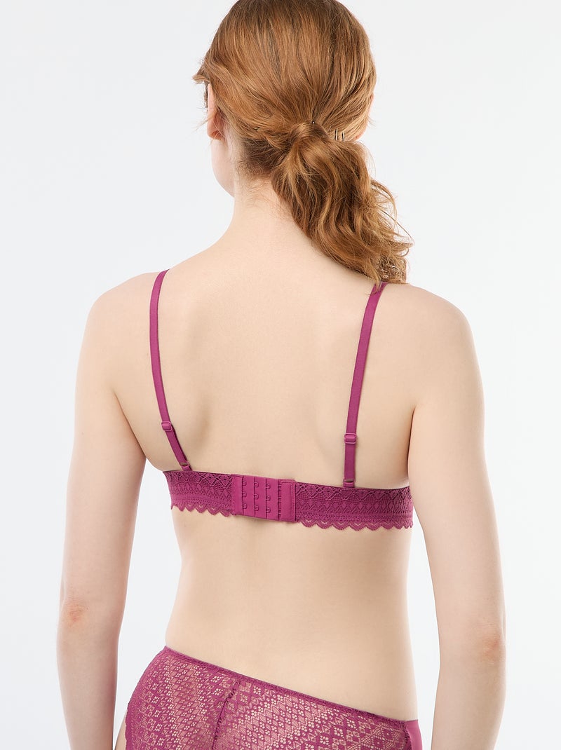 Triangelbeha van kant Rose - Kiabi