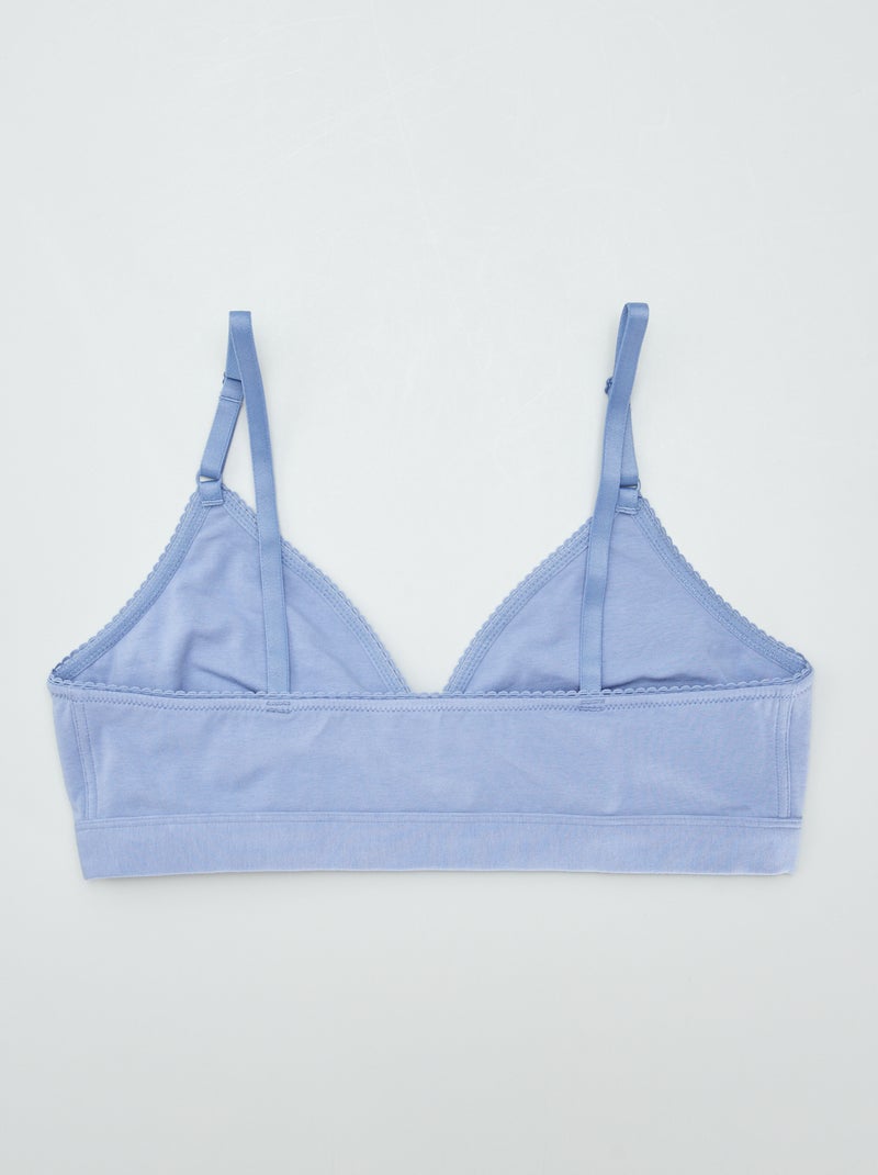 Triangelbeha zonder beugels - collectie die makkelijk aan te trekken is BLAUW - Kiabi