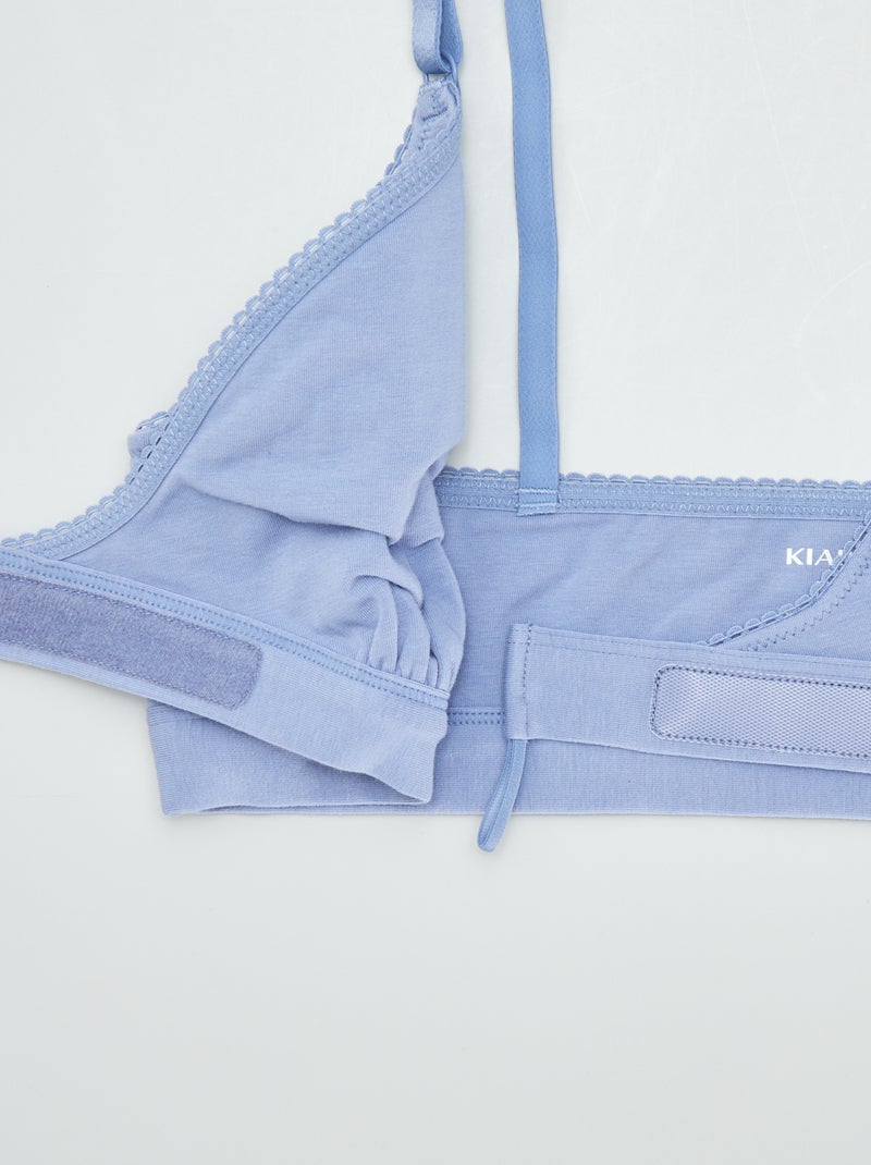 Triangelbeha zonder beugels - collectie die makkelijk aan te trekken is BLAUW - Kiabi