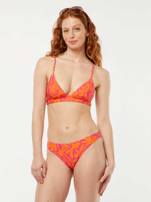 Triangelbikinitop met blaadjesprint - Kiabi