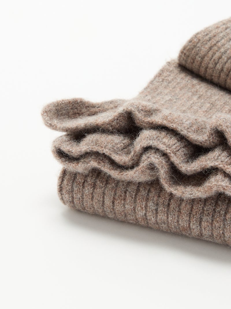 Tricot deken Biege - Kiabi