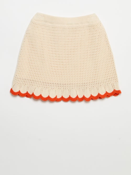 Tricot rok met golvende afwerkingen - Kiabi