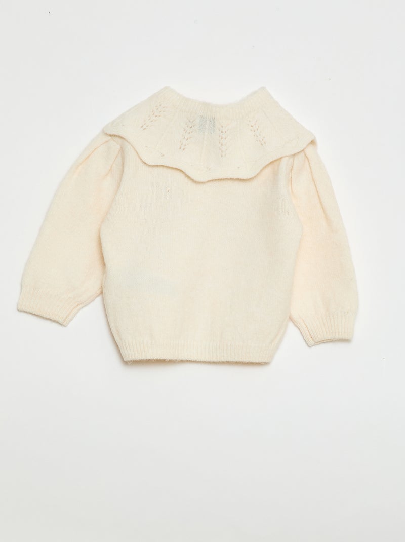 Tricot trui met afneembare kraag Biege - Kiabi