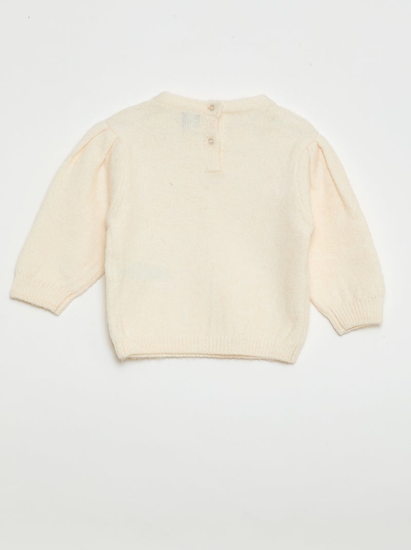 Tricot trui met afneembare kraag Biege - Kiabi