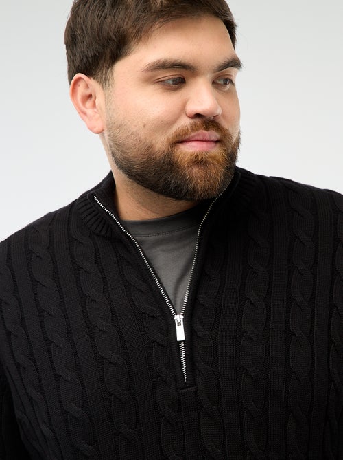 Truckerstrui met rits en kabelpatroon - Kiabi