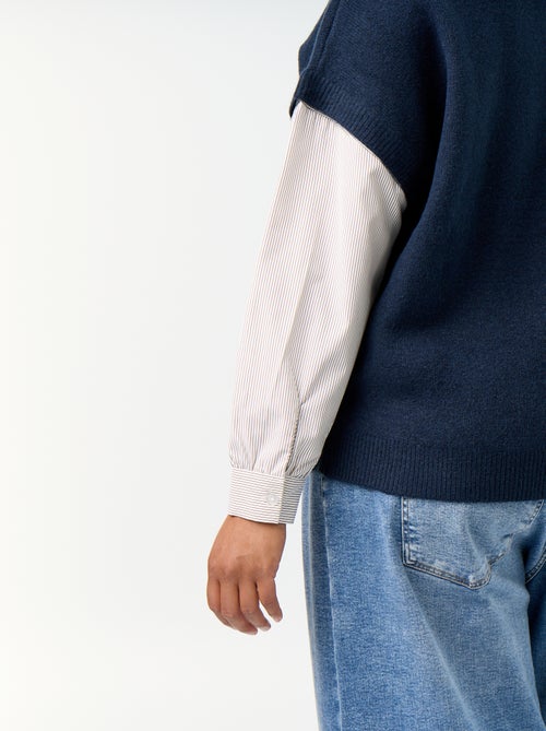 Trui 2-in-1 met overhemd - Kiabi