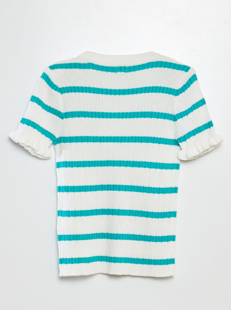 Trui in marinelook GROEN - Kiabi