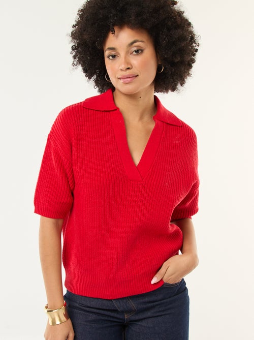 Trui in polostijl met V-hals - Kiabi