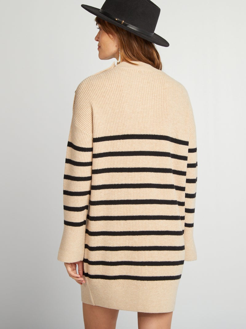 Trui-jurk in marinelook BIEGE - Kiabi