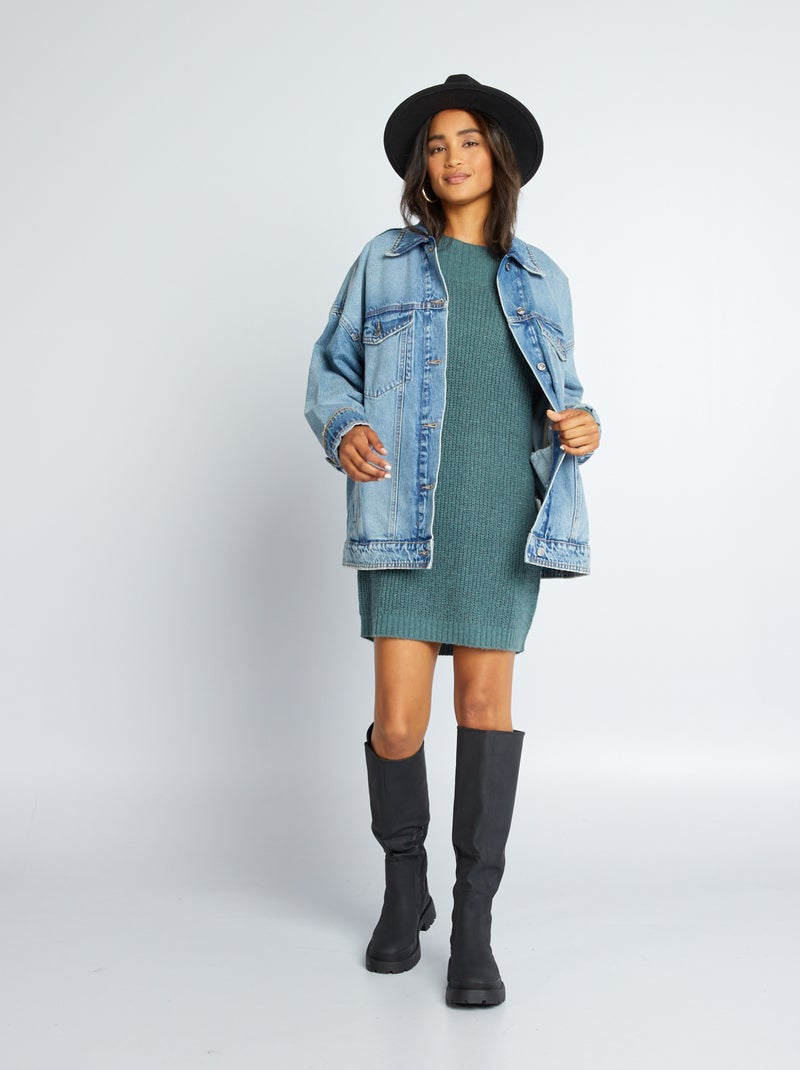 Trui-jurk 'JDY' blauw / groen - Kiabi