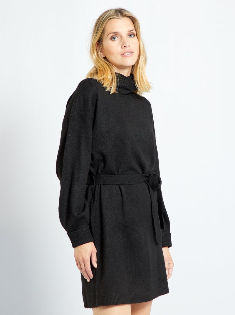 Trui-jurk met ceintuur 'JDY' zwart - Kiabi