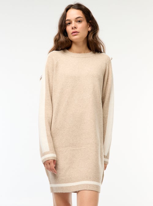 Trui-jurk met contrasterende strepen - Kiabi