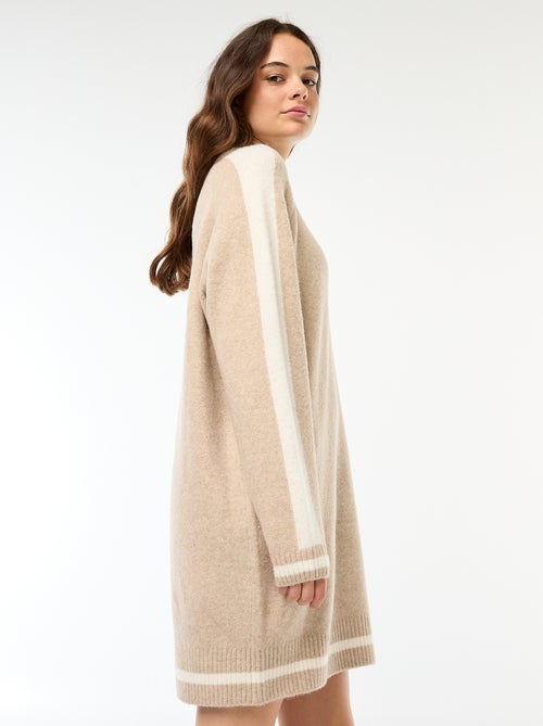 Trui-jurk met contrasterende strepen - Kiabi