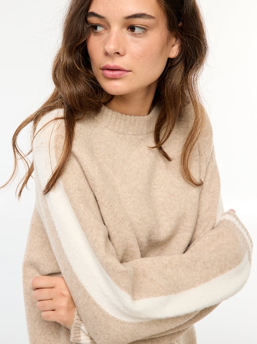 Trui-jurk met contrasterende strepen - Kiabi