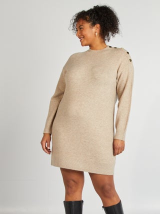 Trui-jurk met fantasieknopen