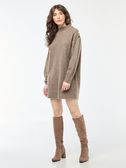 Trui-jurk met fantasieknopen - Kiabi