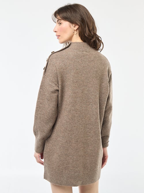 Trui-jurk met fantasieknopen - Kiabi