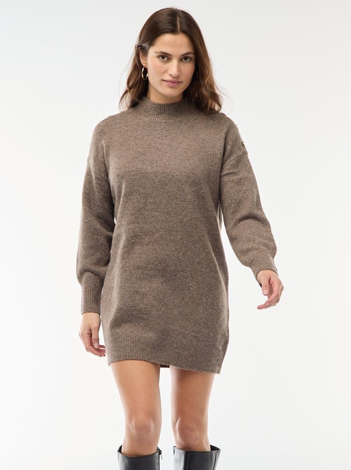 Trui-jurk met fantasieknopen - Kiabi
