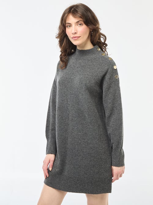 Trui-jurk met fantasieknopen - Kiabi