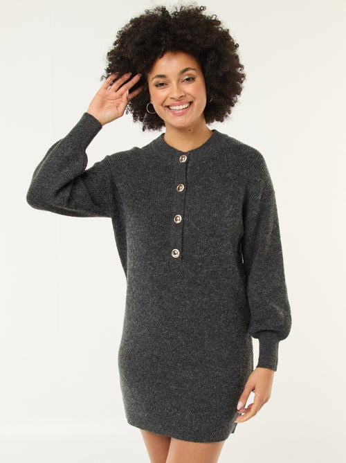 Trui-jurk met goudkleurige knopen - Kiabi