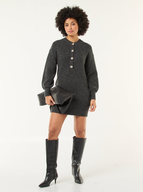 Trui-jurk met goudkleurige knopen - Kiabi