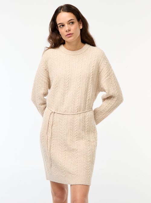 Trui-jurk met kabelpatroon - Kiabi