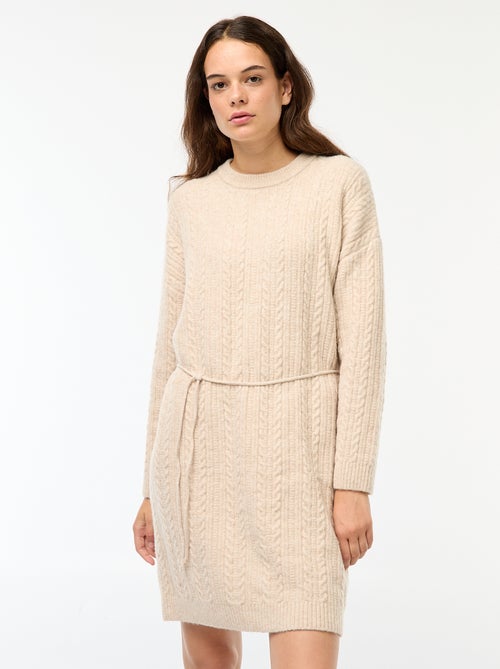 Trui-jurk met kabelpatroon - Kiabi