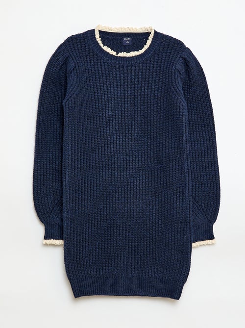 Trui jurk met kanten kraag - Kiabi