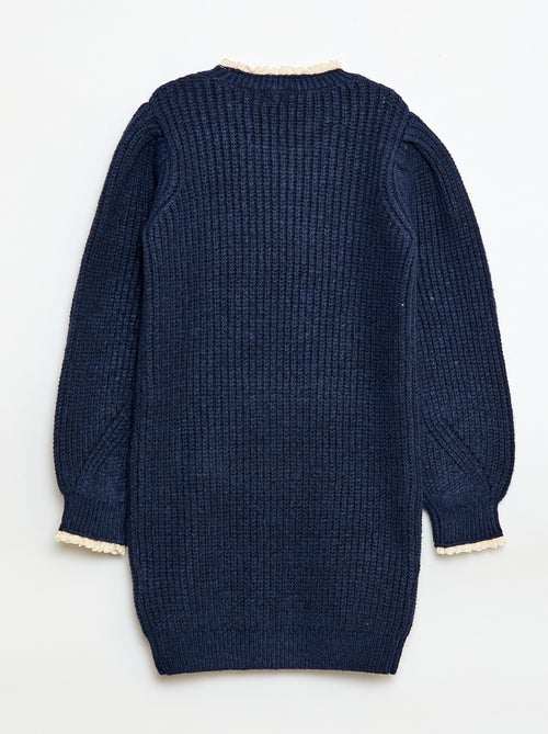 Trui jurk met kanten kraag - Kiabi