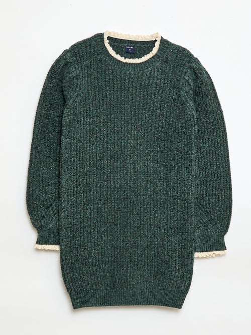 Trui jurk met kanten kraag - Kiabi