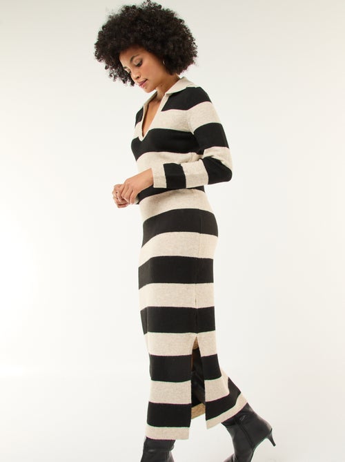 Trui-jurk met polokraagje en lange mouwen - Kiabi