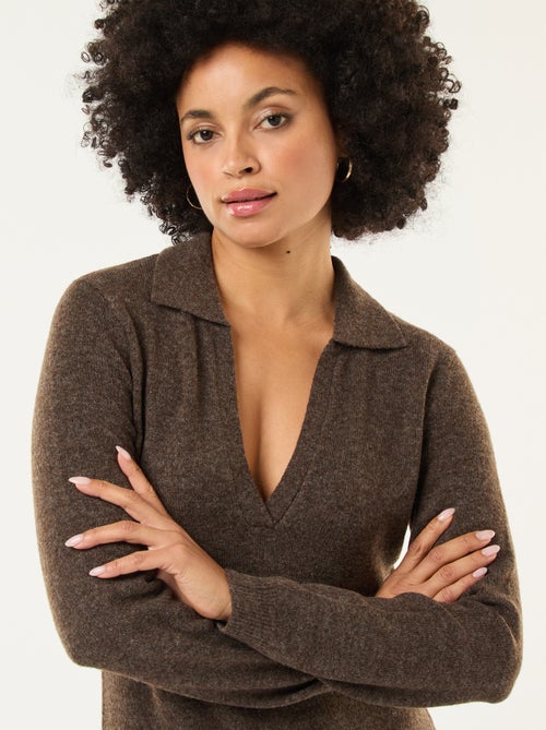 Trui-jurk met polokraagje en lange mouwen - Kiabi