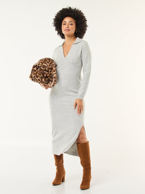 Trui-jurk met polokraagje en lange mouwen - Kiabi