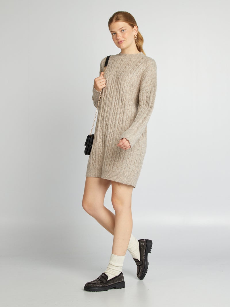 Trui-jurk van kabeltricot BIEGE - Kiabi