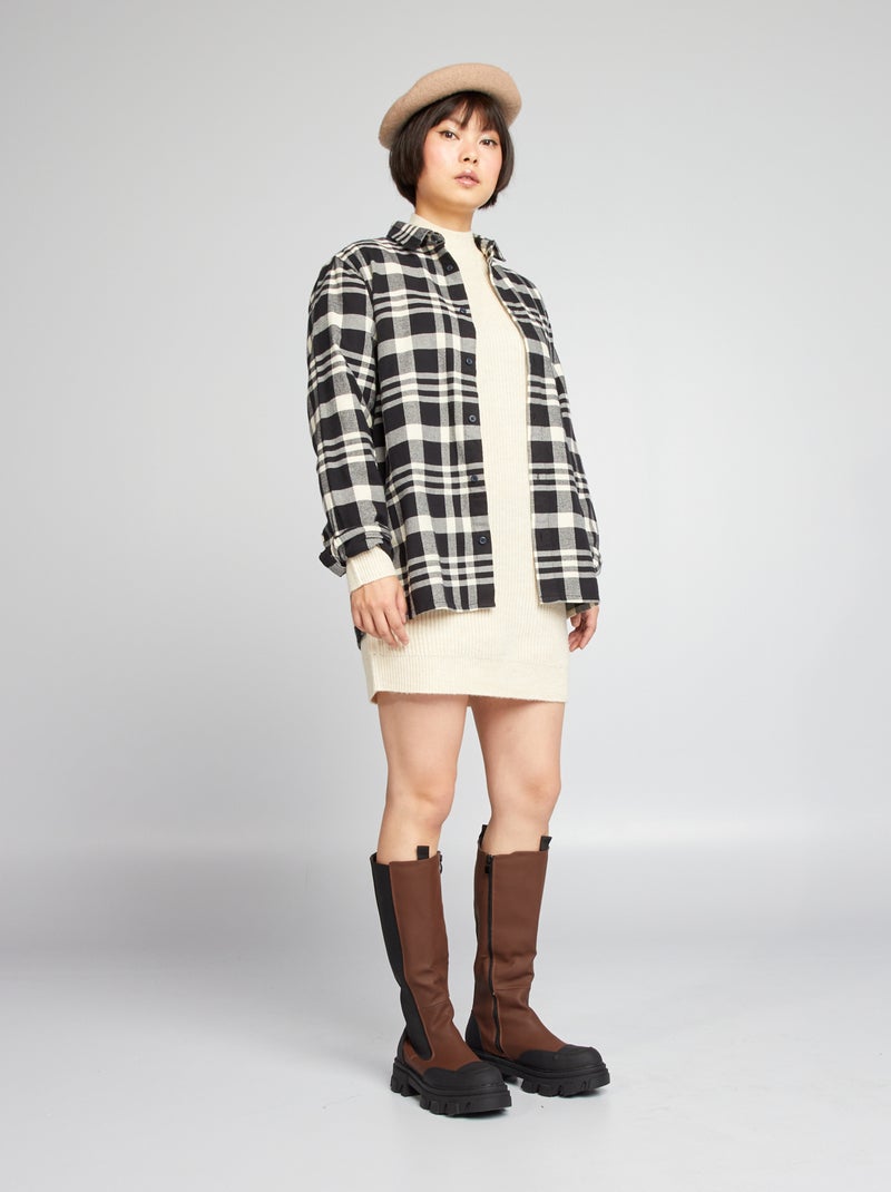 Trui-jurk van ribstof BIEGE - Kiabi