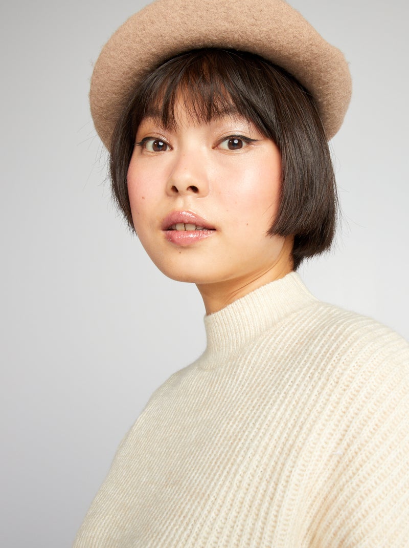 Trui-jurk van ribstof BIEGE - Kiabi