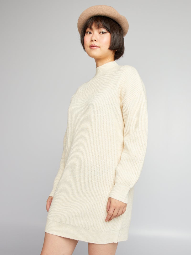 Trui-jurk van ribstof BIEGE - Kiabi