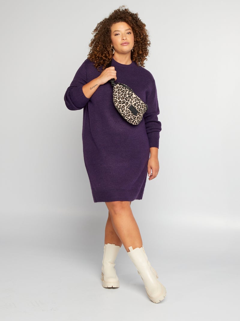 Trui-jurk van tricot PAARS - Kiabi