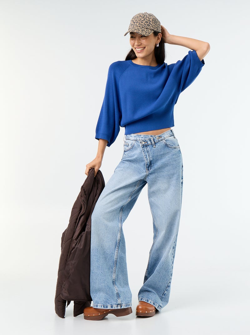Trui met 3/4 mouwen Blauw - Kiabi