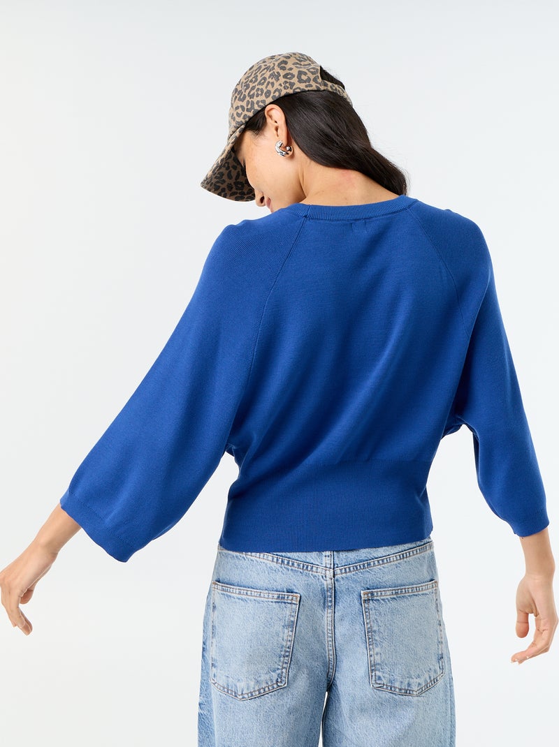 Trui met 3/4 mouwen Blauw - Kiabi