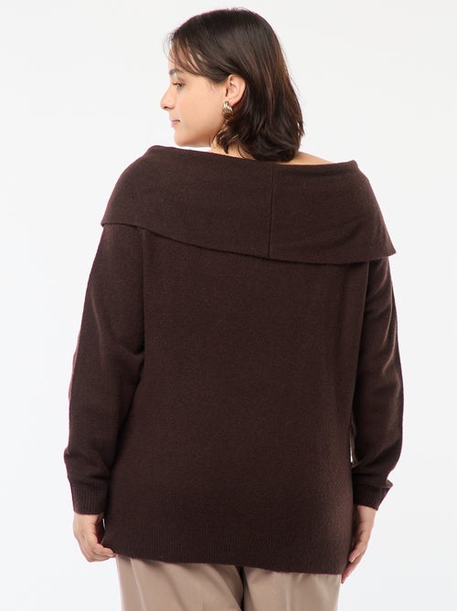 Trui met bardothals en borstdetail - Kiabi