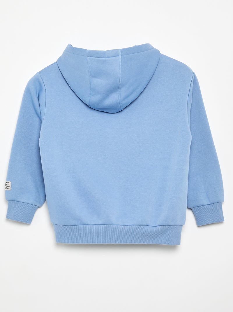 Trui met capuchon en print Blauw - Kiabi