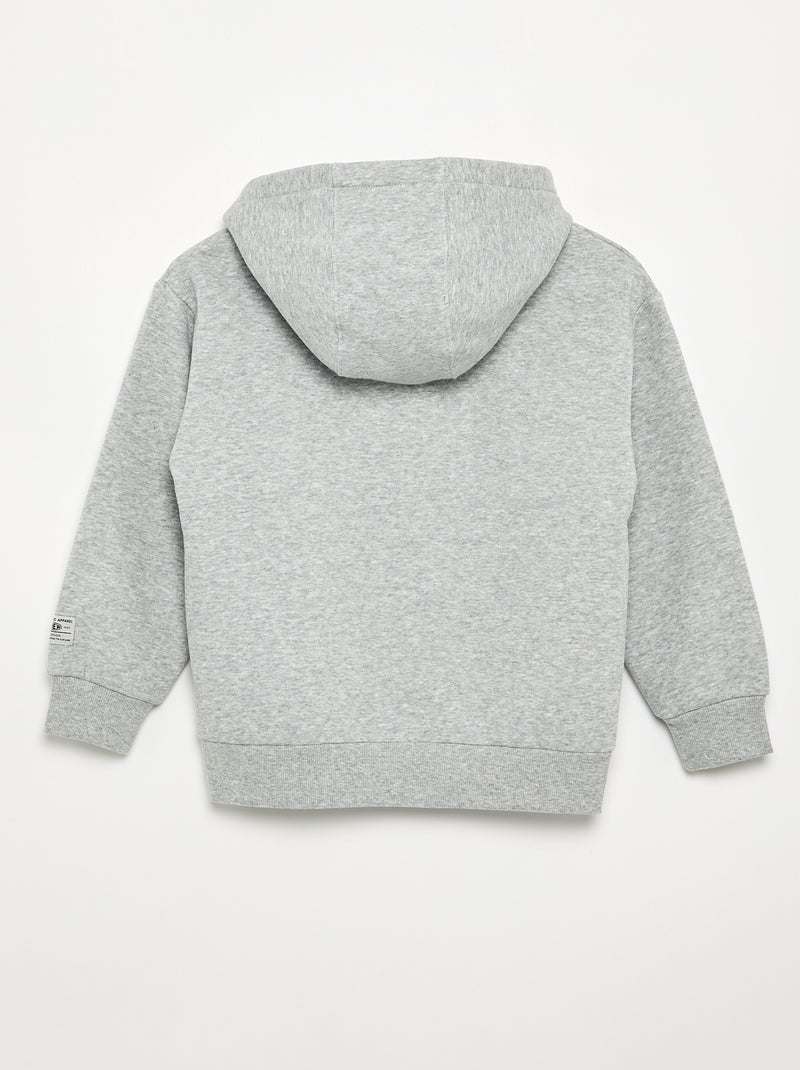 Trui met capuchon en print Grijs - Kiabi