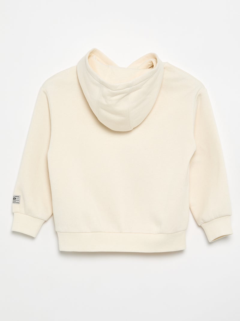 Trui met capuchon en print Wit - Kiabi