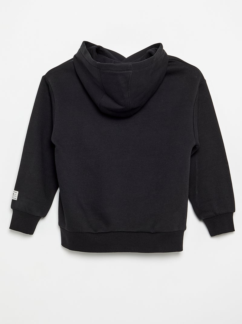 Trui met capuchon en print Zwart - Kiabi