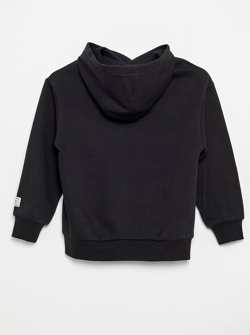 Trui met capuchon en print Zwart - Kiabi